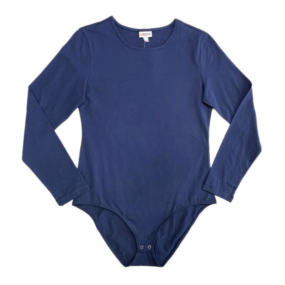 LuLaRoe Nova Navy Long Sleeved Bodysuit XL‎ Cotton Fits 16/18